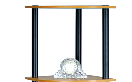 Corner Bookcase, Light Cherry/Black