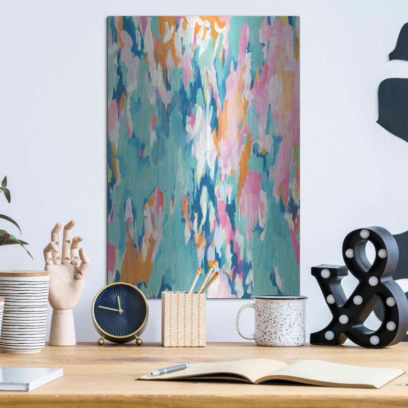 «Abstract Aqua» par Jessica Mingo, H 16 po x l 12 po
