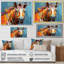 "Blue Orange Popart Zebra I", reproduction d'art sur toile-1494803445-1494803446