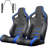 2PC Universal Bucket Racing Seats Blue Stitch Blue PVC Leather Reclinable Carbon Look Leather Back With Adjustor Slider(Not Including Seat Bracket ) 1 Box Of 2 Pieces