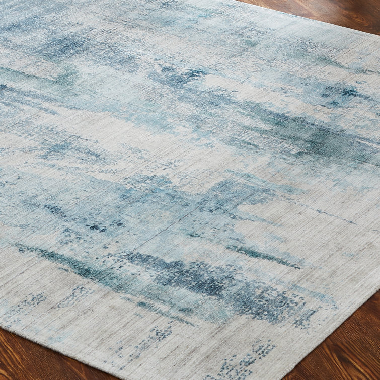 Abstract Area Rug in Gold