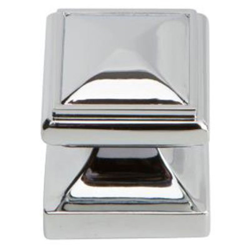 Wadsworth 1 1/4" Length Square Knob, Polished Chrome