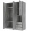 Armoire Charlie en bois avec tablettes, tringle et tiroirs-114392699