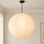 Suspension de lanternes japonaises en papier de riz, grande lampe ronde avec rosette noire, cordon ajustable et ampoule E26 blanc chaud incluse