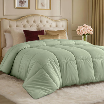 Utopia Bedding Comforters Queen Size, All Season Duvet Insert, Down Alternative Box Stitched Bed Comforter with Corner Tabs, Machine Washable (Sage Green)