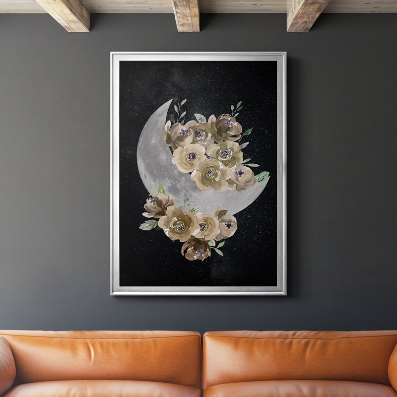 «Bohemian Moon», reproduction encadrée de qualité supérieure - prête à être accrochée, H 42,5 po x l 30,5 po x P 1 po, Argent