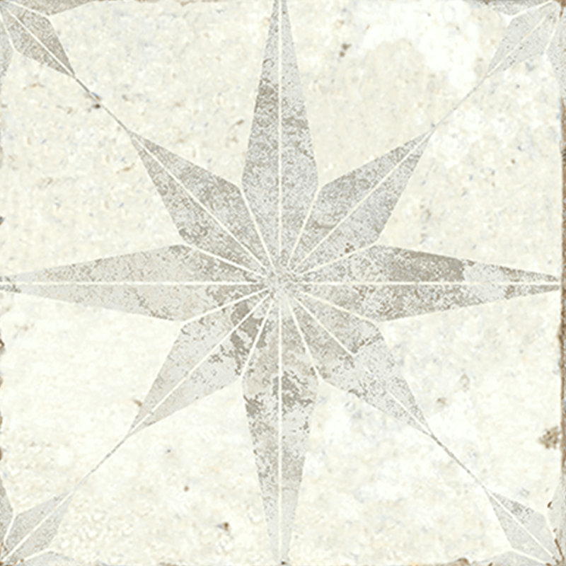 Harmonia 13" x 13" Ceramic Patterned Wall & Floor Tile, White