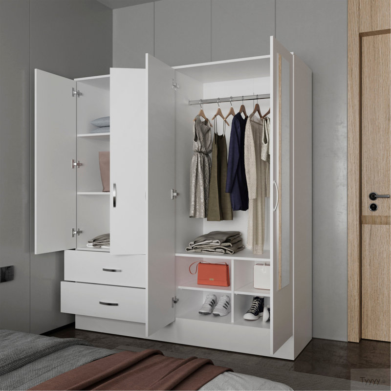 Rangement blanc avec 2 miroirs