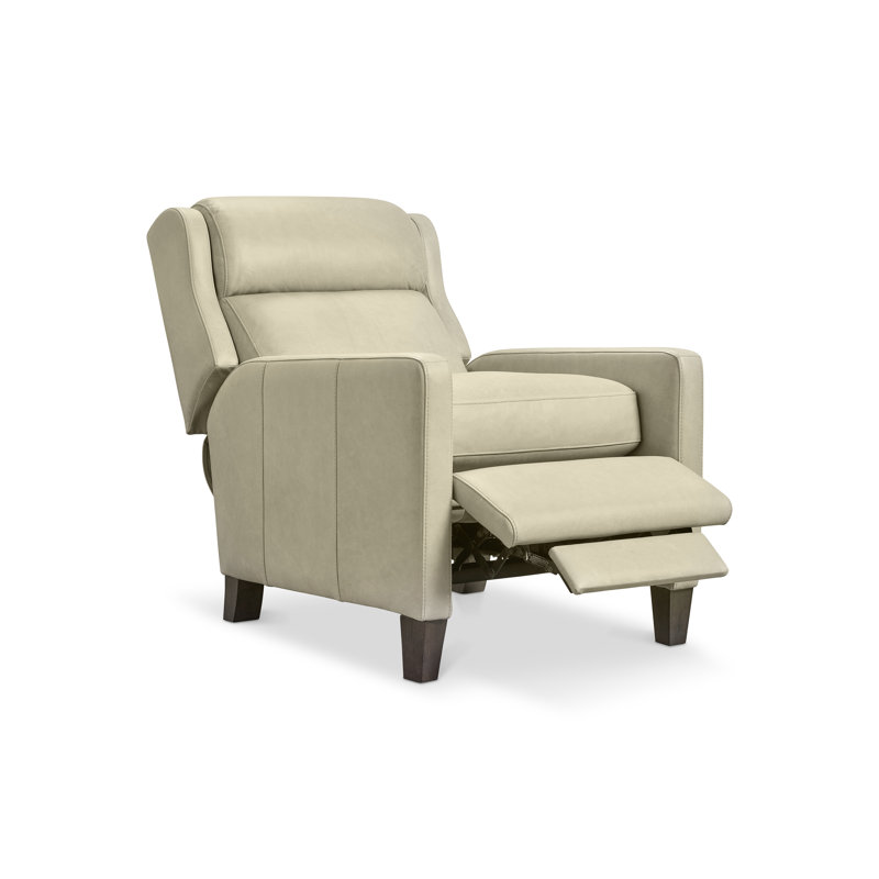 Bernhardt Hampton Leather Recliner, Cream, Olive Leather