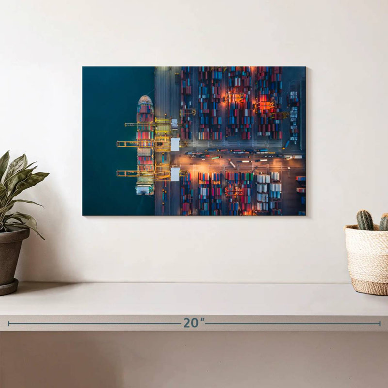 Mehar Container Cargo Ship Port, 8" H x 12" W