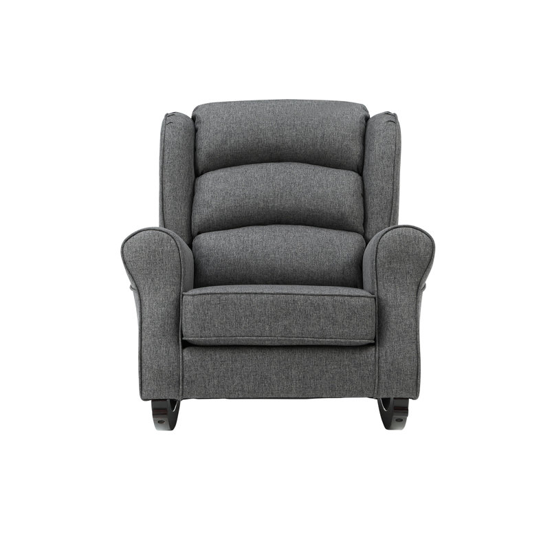 Chaise berçante Fabien en tissu gris