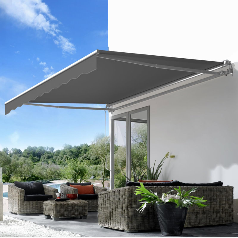Remplacement de l'auvent rétractable, H 8 po x l 120 po x P 96 po, Gris