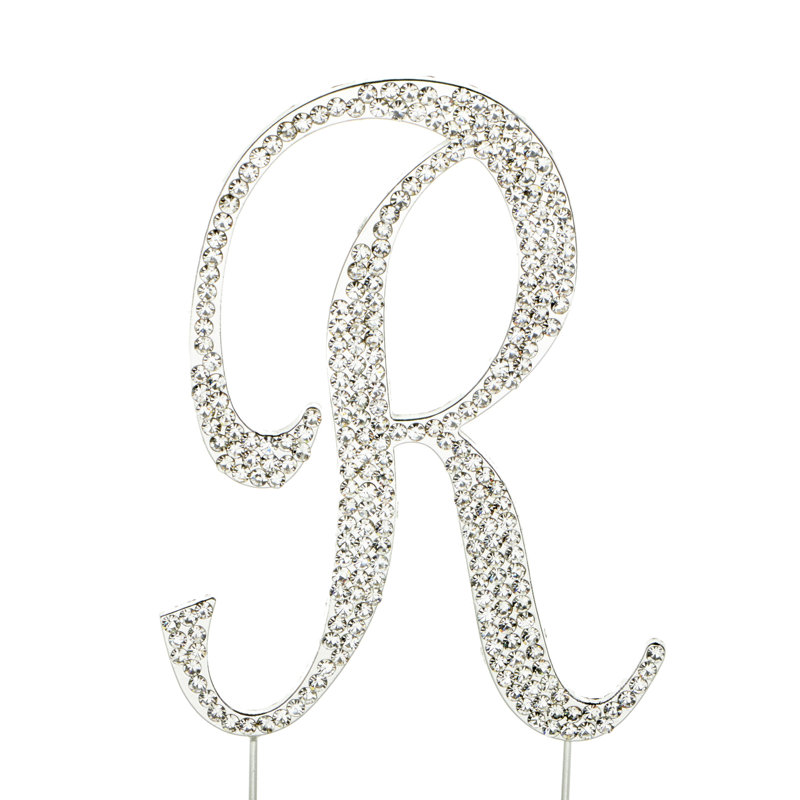 Surmatelas à gâteau "r" rhinestone, Argent