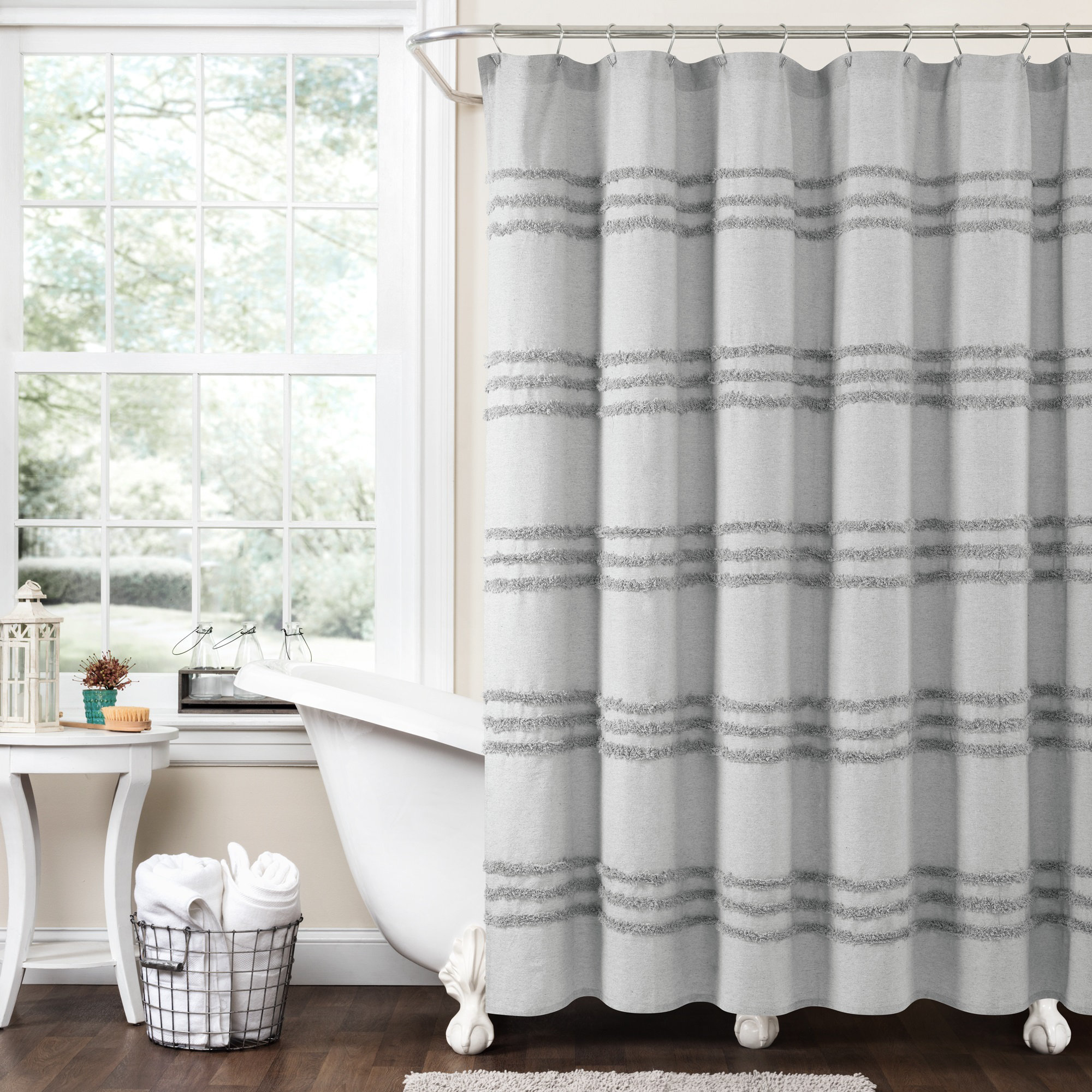Lush Decor Boho Kendra 100% Cotton Striped Single Shower Curtain | Wayfair