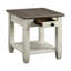Table de bout 1Pc avec tiroir et tablette en brun antique blanc pour la décoration du salon