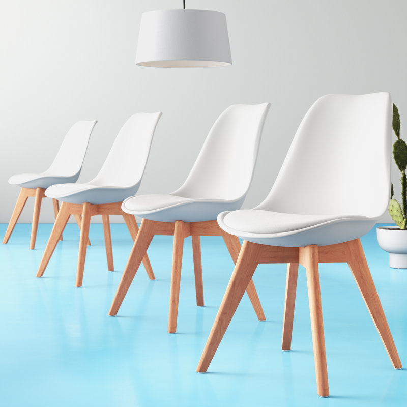 Chaise d'appoint rembourrée Durflinger, Blanc