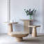 Table d'appoint carrée crème 20 pi x 20 po x 24 po avec base piédestal