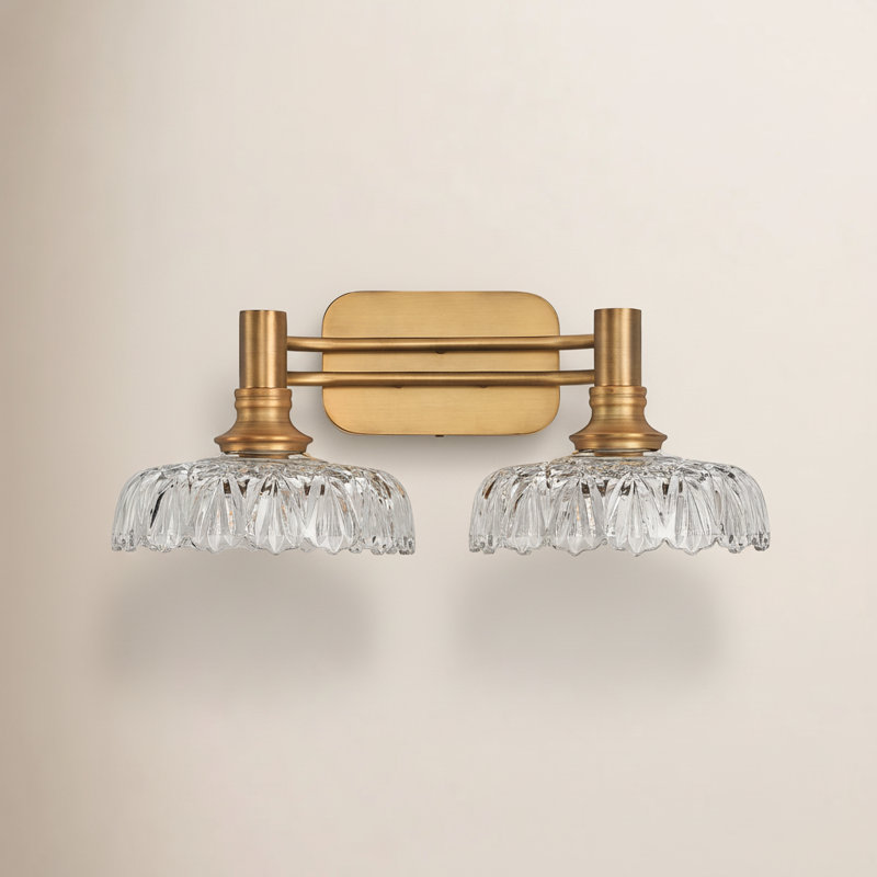 21.06-inch Bathroom Light Fixture, Copper-Finish Vanity Light, Clear