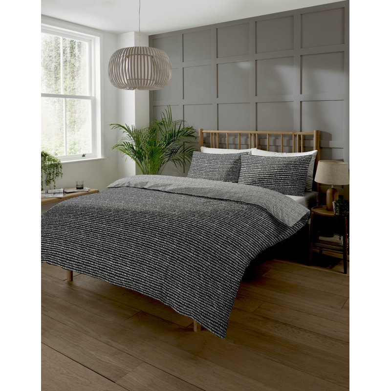 Harbai Polyester Striped Duvet Cover Set with Pillowcases, Single Duvet Cover + 1 Standard Pillowcase