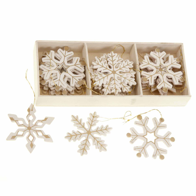 6cm Wood Holiday Shaped Ornament