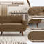 Delanie Cattaleya 78" Mid Century Modern Square Arms Linen Upholstered Sofa-2117156881