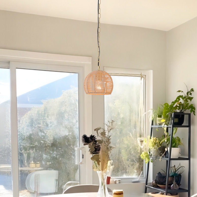 Luminaire suspendu simple à 1 lumière avec détails en papier Bailes