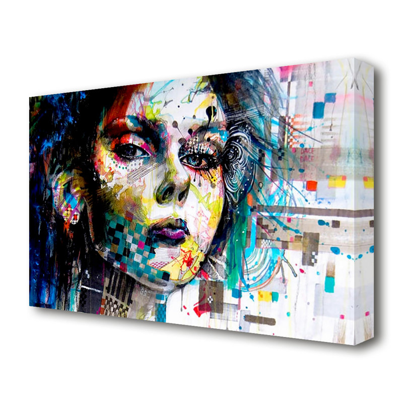 East Urban Home 'Girl Colours Urban' Graphic Art Print on Canvas ...