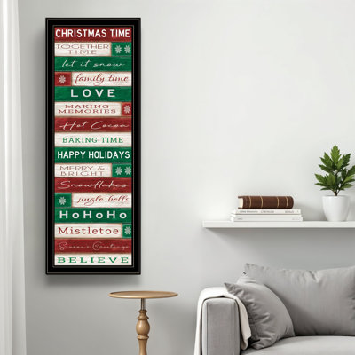 «Christmas Time», art mural noir encadré
