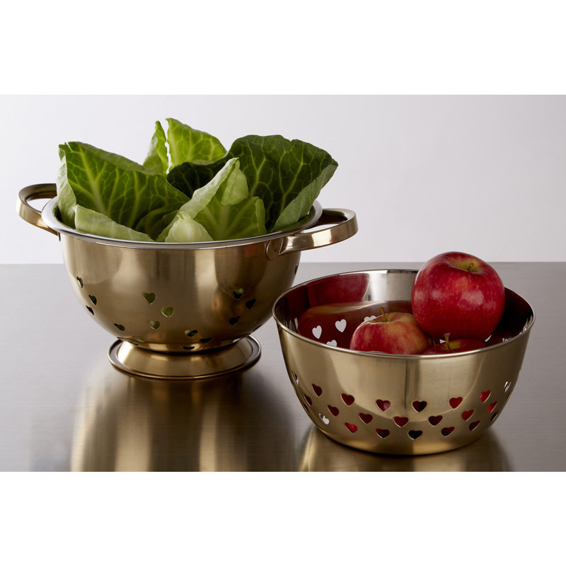 Symple Stuff Josephus Stainless Steel Serving Bowl, Gold
