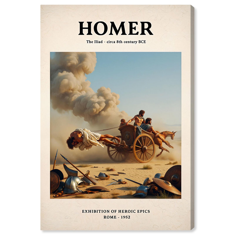 «Iliad Illustrated Canvas Classic Art Posters» par Art Remedy, H 45 po x l 30 po, Toile tendue avec châssis
