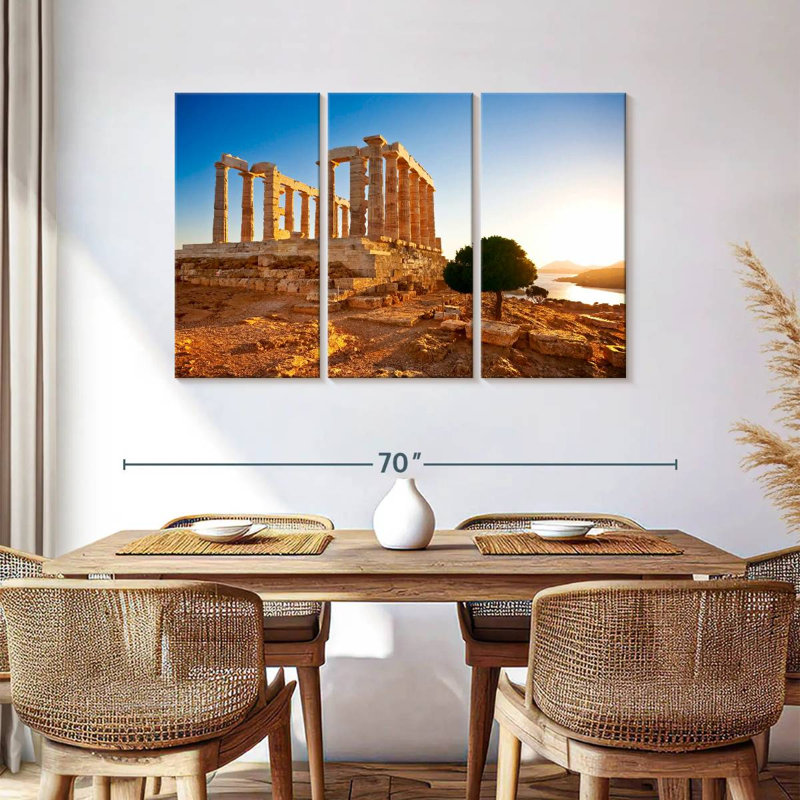 Temple Of Poseidon In Sounion, 36" H x 57" W