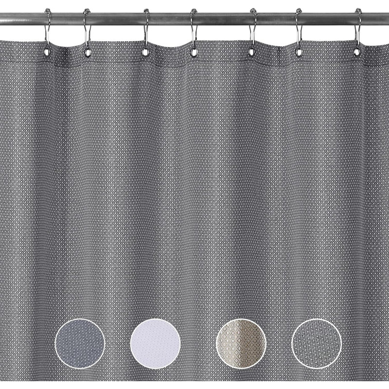 Adesha Polyester Shower Curtain, Grey, 182.88cm H x 88.9cm W