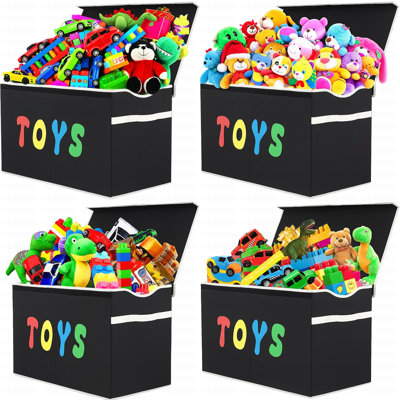 Toy Box Chest, Collapsible Sturdy Storage Bins with Lids, Extra Large Kids Toy Storage Organizer Boxes Bins Baskets for Kids, Boys, Girls, Nursery Room