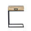 C-Shaped Mango Wood Side Table with Drawer, Metal Base, Rustic Accent Table, 24" Tall, Assembled