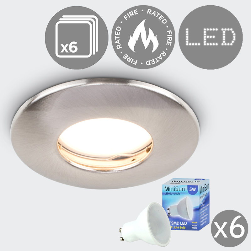 8.6cm Retrofit Downlight, Brushed Chrome, Warm White