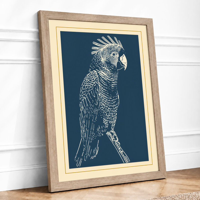 Cockatoo Profile Japandi - Print, Oak, A4 - 29.7 x 21.0 cm