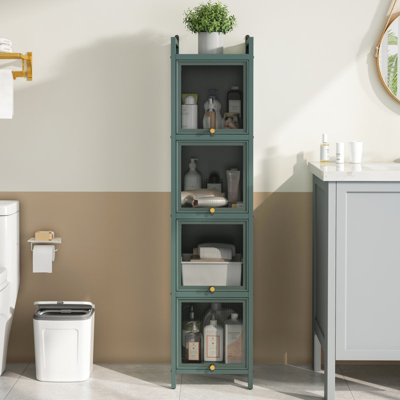Quatre armoires sombres pour organiser le rangement des accessoires électroniques et multimédia dans les espaces de vie