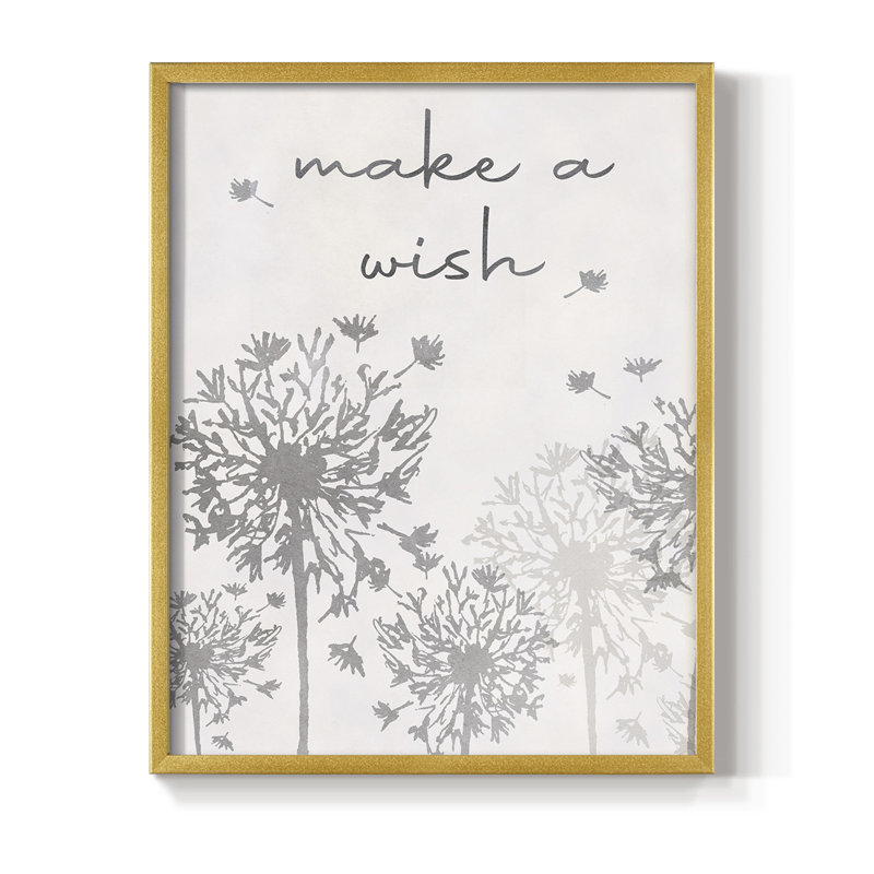 «Make A Wish», reproduction encadrée - bois massif, H 21 po x l 17 po, Doré