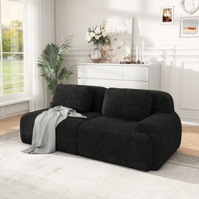 Modern Open‑Design Compression Cloud Sofa, Chenille Fabric