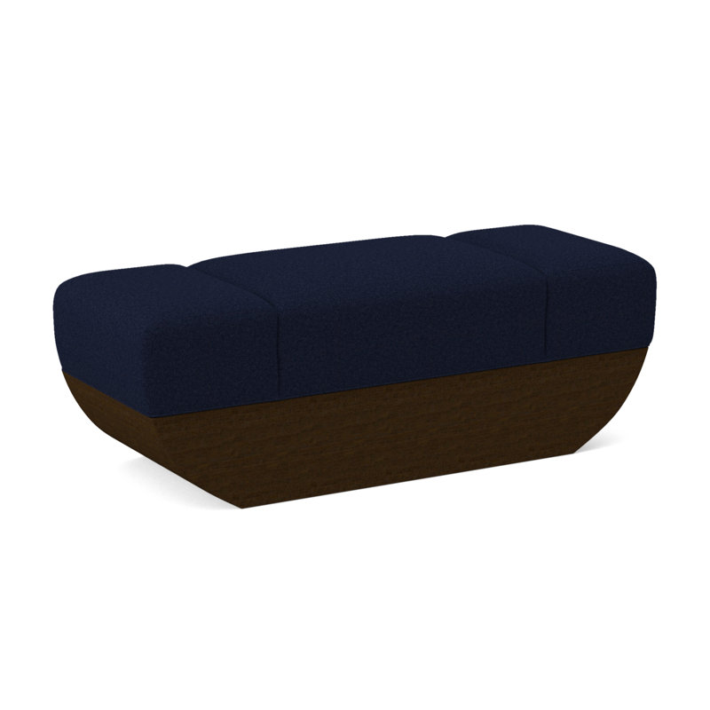 Ark Upholstered Bench, Margaret Uniform Polyester Blend, American Walnut
