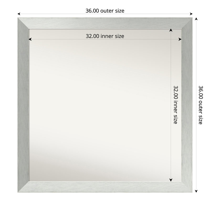Twanya Solid Wood Wall Mirror, Square, 36" x 36"