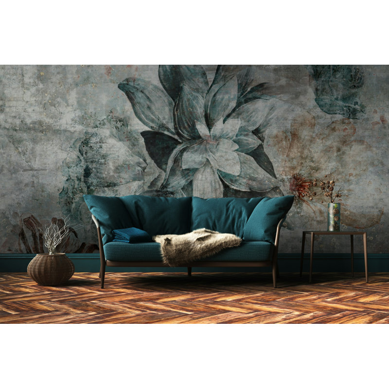 Non-Pasted Floral Wall Mural, 75" W x 112" L