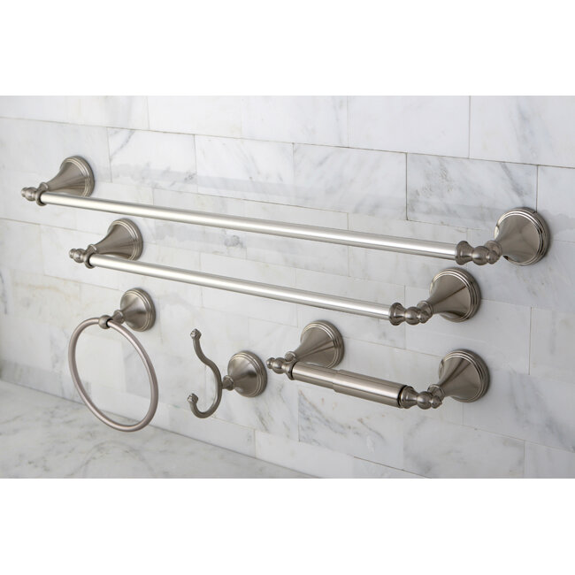 Kingston Brass 5-Piece Bathroom Accessory Set, Brushed Nickel BAHK1612478SN