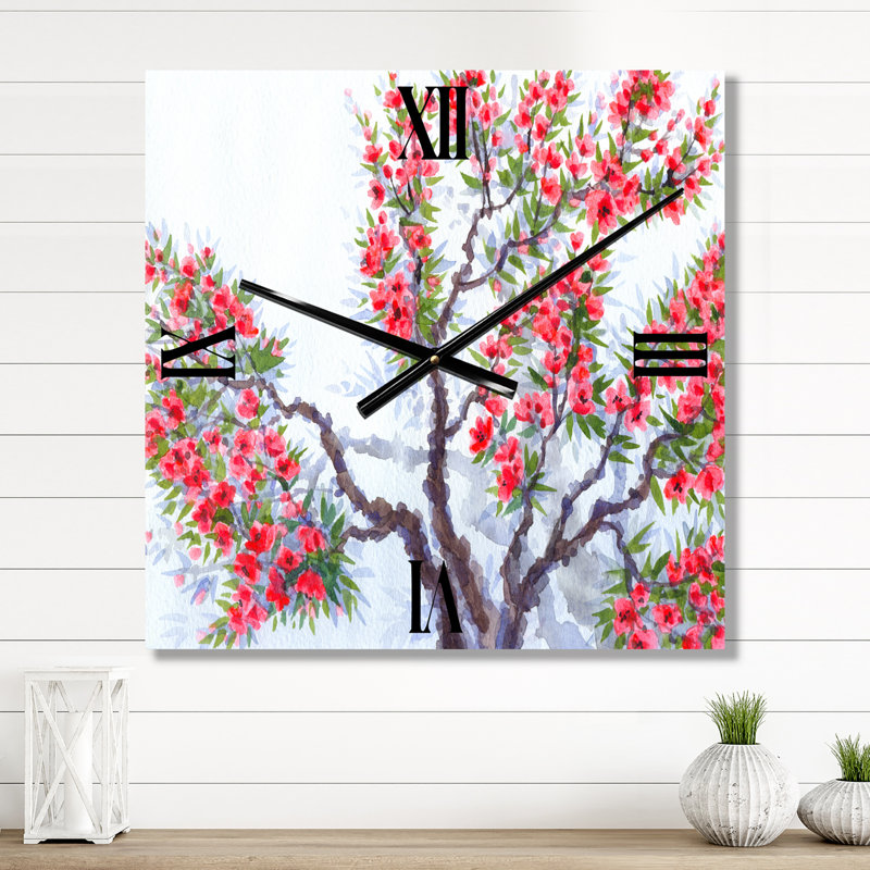 Horloge murale fleurs de printemps, Grand