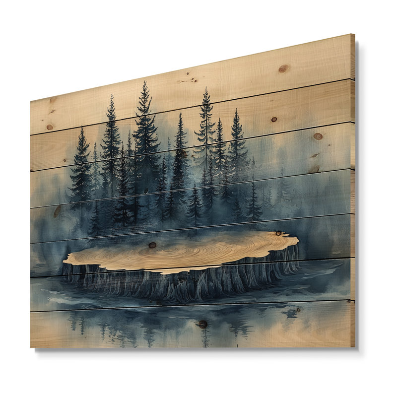Hiver, forêt, sur bois, diapositive Harmony II - impression sur bois de forêt - sur bois de pin naturel, H 10 po x l 20 po