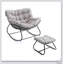 Chaise berçante avec repose-pieds, repose-pieds en osier toutes saisons et coussins moelleux pour un confort ultime