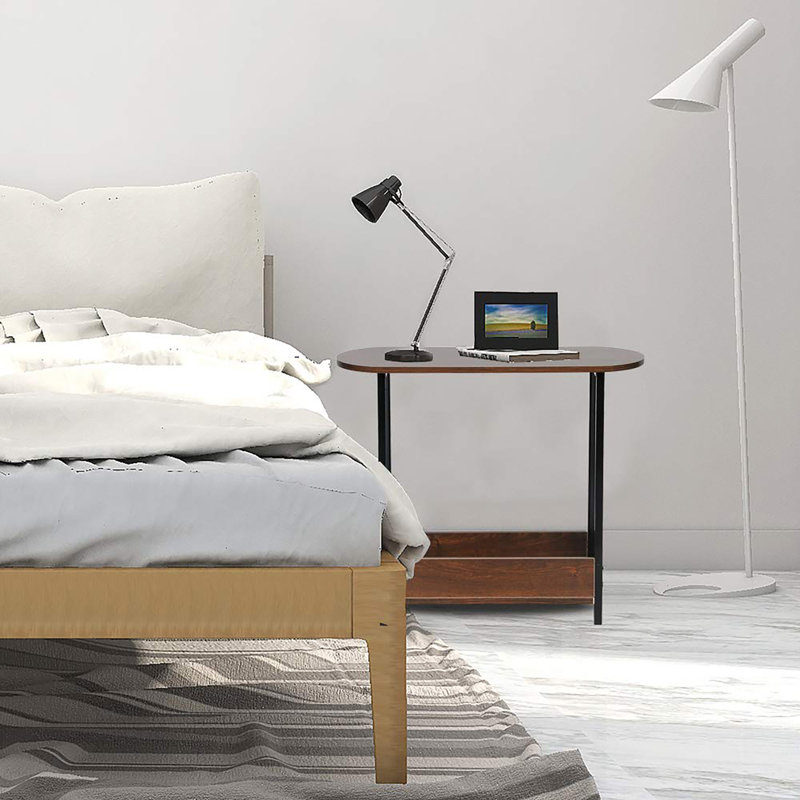 Side Table, Dark Oak, Black