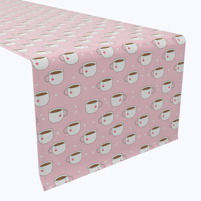 Table Runner, 100% Cotton, 16X72", Valentine's Tea