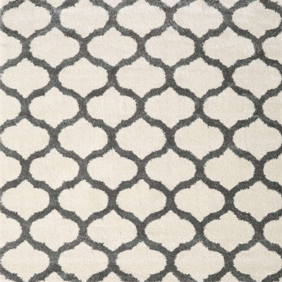 Tapis gris/zone blanche contemporaine
