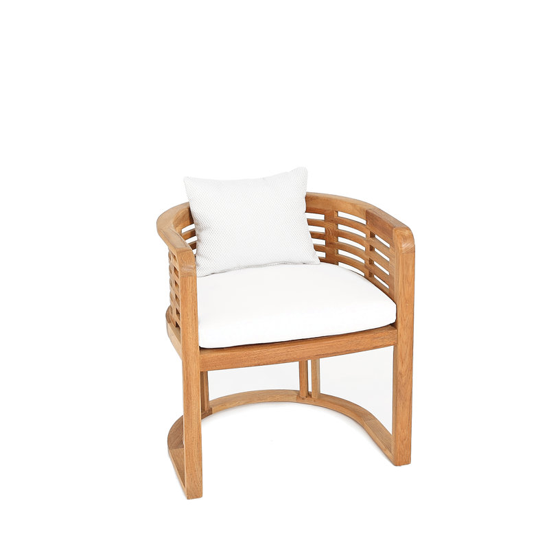 Outdoor Teak Dining Armchair, Canvas Natural Sunbrella® Canvas